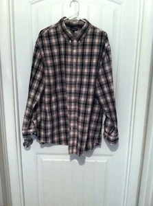 Croft Barrow Mens XXl 2XL Red, White & Black Plaid Long Sleeve Button Down Shirt - Picture 1 of 6