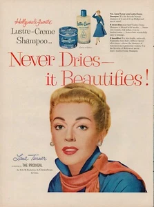 1955 Lustre Creme Hair Shampoo Beauty Vintage Retro Print Ad Lana Turner Actress - Picture 1 of 8