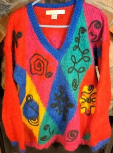 Suéter Vintage Años 80 90 The Limited Color Block Pequeño Mezcla Mohair Gran Tamaño  - Imagen 1 de 6