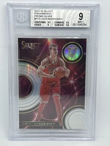 LAURI MARKKANEN 2017-18SELECT PHENOMENON SILVER PRIZM ROOKIE BGS 9 - Picture 1 of 2