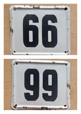 Vintage Enameled Metal House Number Plaque/Sign, Retro Enamel Address sign 99 66