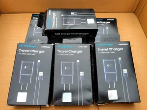 Samsung EP-TA20JBE Galaxy S8 Note USB Type C Cable Fast Charger Black Retail Box - Picture 1 of 2