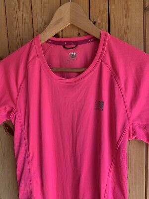 KARRIMOR Ladies Cerise Pink Running Top Crew Neck Short Sleeved Sz 12 • 1.20€