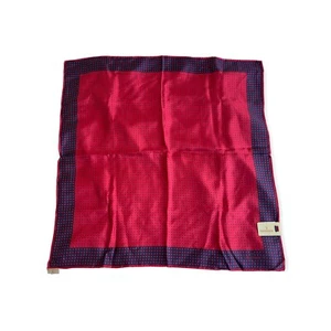 NWT Trussardi Silk Square Scarf Red Handkerchief Blue Polkadot - Picture 1 of 7