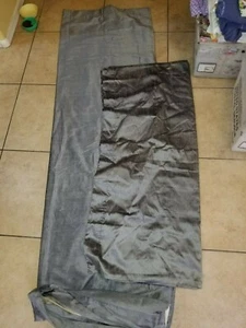 Crate & Barrel "Cira Silk - Silver Blue" Drape Panels 50 X 84 - 2 Panels - Picture 1 of 8