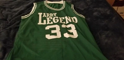 Larry LEGEND Bird #33 Signed Celtics Green Stat  Jersey AUTO Sz XL JSA WITNESSED - Image 1 of 4
