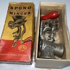 Vintage Spong National Mincer Chopper wooden handle UK Collectibles Advertising.