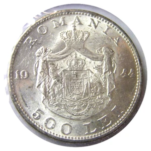 elf Romania Kingdom 500 Lei 1944 Silver World War II - Picture 1 of 2