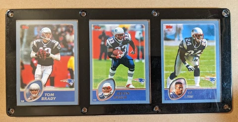 NEW ENGLAND PATRIOTS 3 CARD PLAQUE TOM BRADY KEVIN FAULK TY LAW Cover