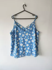 George Womens top Cami size 20 summer Blue White floral Sleeveless Casual - Picture 1 of 8