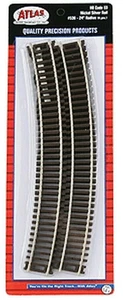 HO Atlas 535 Code 83 Nickel Silver snap track 22" Radius Curves (6) NIB - Picture 1 of 2