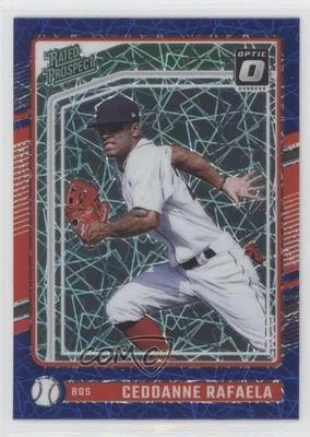 2024 Panini Donruss Optic Blue Velocity Prizm Ceddanne Rafaela #128 Rookie RC - Image 1 of 2