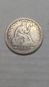 1853 Seated Liberty Quarter Arrows & Rays, XF Cond. But You Judge - Picture 1 of 5