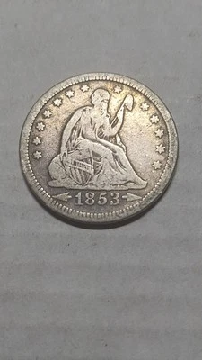 1853 Seated Liberty Quarter Arrows & Rays, XF Cond. But You Judge - Image 1 of 4