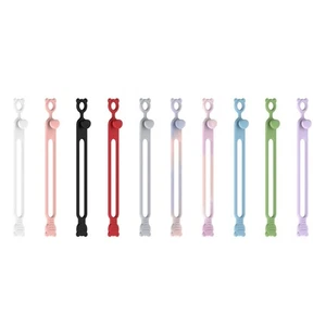 10Pcs Silicone Cable Ties Cord Organizers Travel Cable Organizers Cord Wrap - Afbeelding 1 van 8