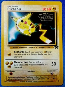 Pikachu #4 Black Star Promo Wizards WB Pokémon Movie Promo Vintage 1999! - Picture 1 of 14