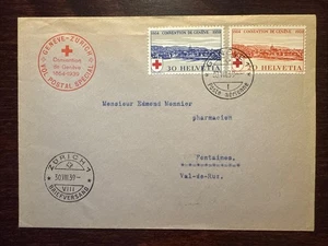 SWITZERLAND FDC COVER 1939 YEAR RED CROSS GENEVA HEALTH MEDICINE STAMPS - Picture 1 of 2