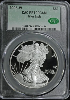 2005-W Proof  Silver Eagle CAC PR-70DCAM  (2531710) - Image 1 of 4