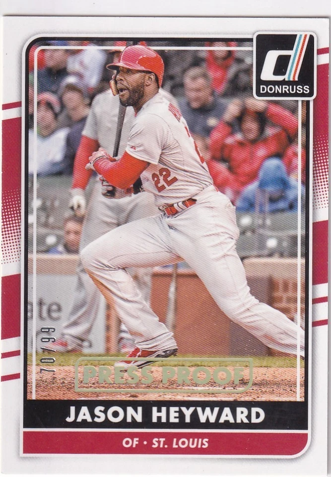 JASON HEYWARD/99 DONRUSS ORO PRUEBA DE PRENSA CARDENALES PARALELOS #112 2016 PANINI Foto 1 de 1