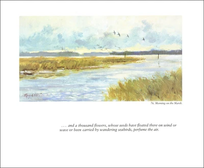 1983 Vintage Print Morning on the Marsh Shore Maryland Sea Coast Oil Paint Image - Изображение 1 из 3