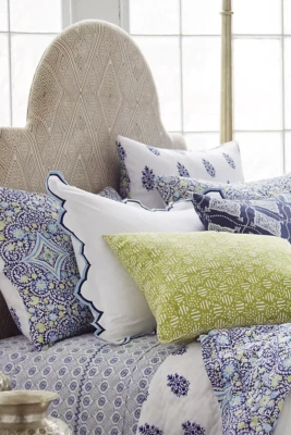 $525 JOHN ROBSHAW TEXTILES VANNA TWIN QUILT BLANKET & SHAM SET FLOWER BLUE GREEN - Image 1 of 4