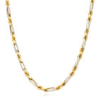Solid 14K Two-Tone Gold 4Mm Milano Figaro Rope Chain Necklace 20"-26"