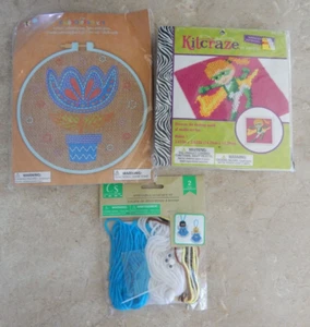 Needlepoint Kist Lot of 3 Ornament Flower Floral Superhero Girl - Picture 1 of 5