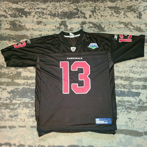 Arizona Cardinals #13 Kurt Warner Super Bowl Reebok Mens NFL Jersey Xl Cover