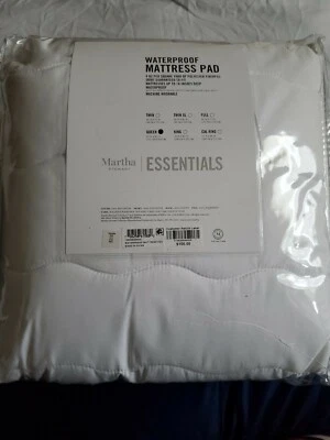 Martha Stewart Essential QUEEN SIZE Mattress Pad Waterproof White *BRAND NEW* - Image 1 of 4