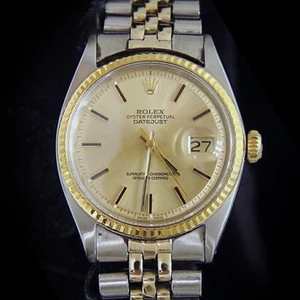 Vintage Rolex Datejust 1601 14K Gold and Stainless Steel Watch Oval Link Jubilee - Picture 1 of 6