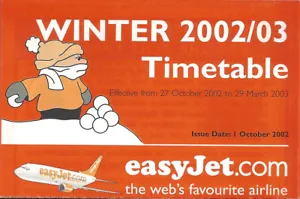 EasyJet system timetable 10/27/02 [3071] - Picture 1 of 1