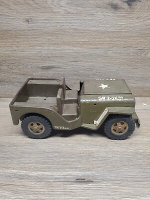 Vintage Tonka GR 2-2431 US Army Jeep Pressed Steel No Top /windshield - Image 1 of 4