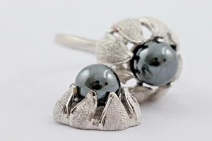 Set Anhänger Ring Perle grau 7gr. 835er Silber Antik 1066 - Bild 1 von 7