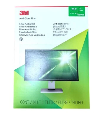 3M Anti-Glare Non-Reflective Filter for 20" Widescreen Monitor Computer Display - Image 1 of 4