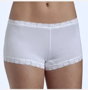 Maidenform Womens Cotton Dream White Boyshort With Lace Size 2X L/9~New with Tag - Picture 1 of 4