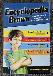 ENCYCLOPEDIA BROWN donald sobol BOX SET books 1-4 DIGEST PAPERBACK boy detective - Picture 1 of 6