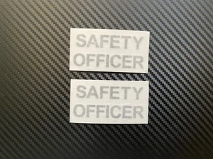 Safety Officer Hard Hat Vinyl Sticker Decals x2 @ 63 x 28mm Black /White - Picture 1 of 4