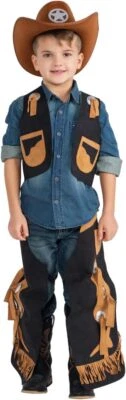 Dress Up America Cowboy Costume for Boys - Kids cowboy Chaps and Vest Set - Image 1 of 4