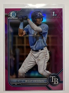 2022 Bowman Chrome Willy Vasquez 1st Fuchsia Refractor /199 Tampa Bay Rays SP - Picture 1 of 2