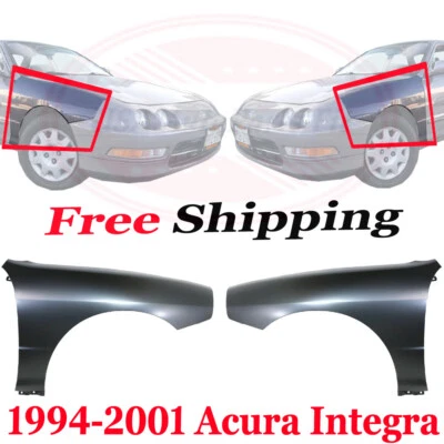 For 1994-2001 Acura Integra Front New Fender Steel Left & Right Side Set of 2 — 第 1/4 张图片