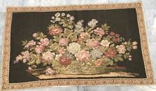 Vintage French Tapestry Floral Pictorial Wall Decor Tapestry 2x4 ft Free Ship