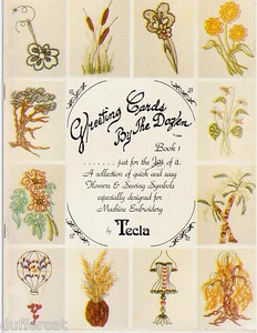 Tarjetas de felicitación de la docena libro 1 flores símbolos de costura para bordar a máquina - Imagen 1 de 2