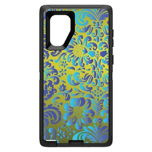 OtterBox Defender for Galaxy Note (Choose Model) Green Blue Teal Floral Pattern - Bild 1 von 11