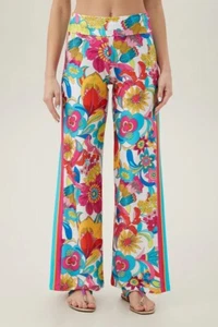 TRINA TURK FONTAINE FLORAL COVER UP SWIM PANTS, MULTI-COLORED, NWT $162 - Picture 1 of 4