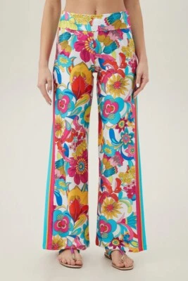 TRINA TURK FONTAINE FLORAL COVER UP SWIM PANTS, MULTI-COLORED, NWT $162 - Image 1 of 4
