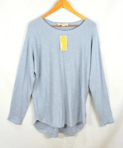 Michael Kors Women's Sweater Size L Chambray Blue Knit Blouse Top Tunic NWT - Picture 1 of 10