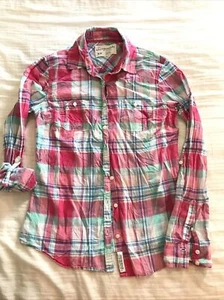 AEROPOSTALE ladies plaid button up shirt MEDIUM 34” chest 100% cotton. pockets - Picture 1 of 6