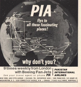 1967 Pakistan International Airlines PIA: Fascinating Places Vintage Print Ad - Picture 1 of 1