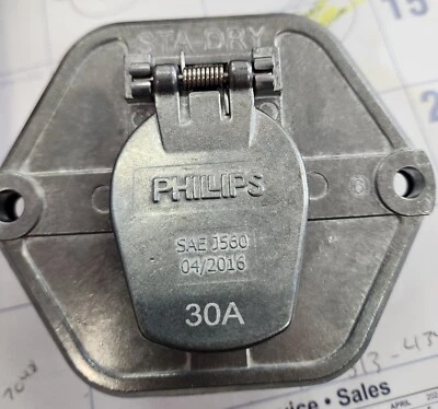 Disyuntores Phillips 15-763 7 vías 30 amperios enchufe pasador dividido barril extendido Foto 1 de 3