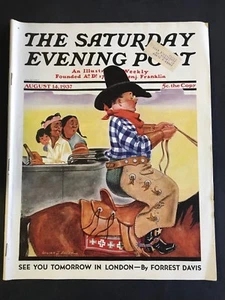 The Saturday Evening Post August 14 1937 cover by William J Bailey - Picture 1 of 2